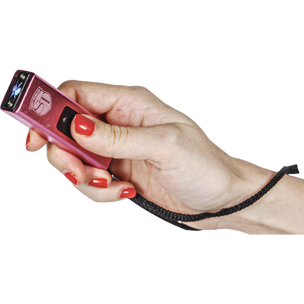 Slider 40 million volt stun gun flashlight 4.9 milliamps Pink view 4